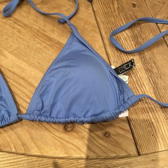 BECCA blue triangle bikini top medium new no tags - Picture 3 of 6